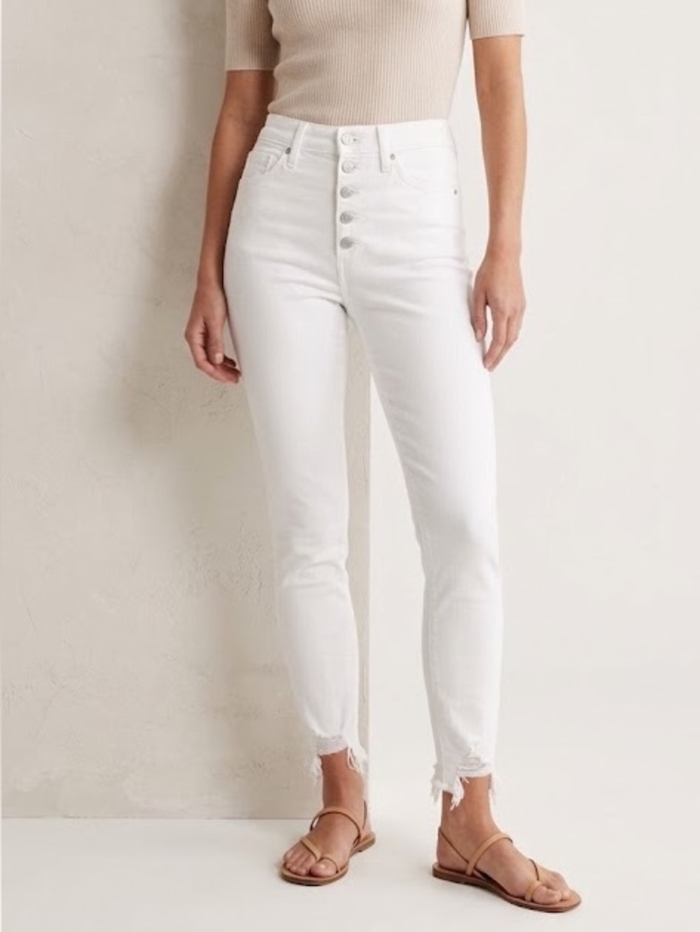 Abercrombie & Fitch | Women’s High Rise White Button-Fly Jeans Size 25/0 - Picture 1 of 11